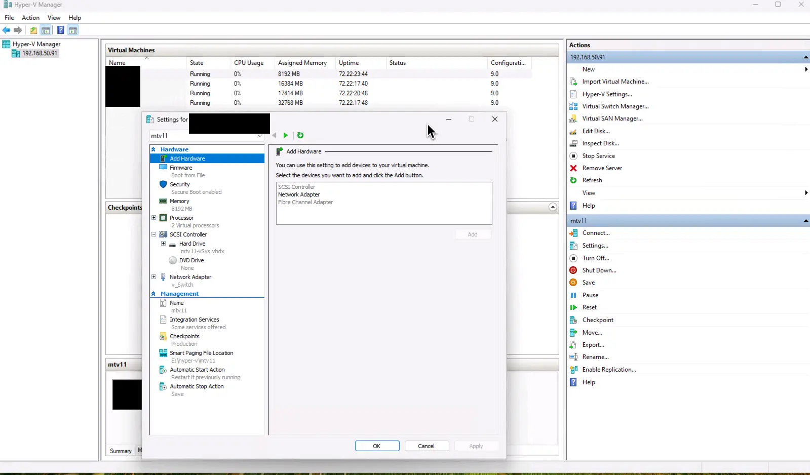 Microsoft Hyper-V Dashboard