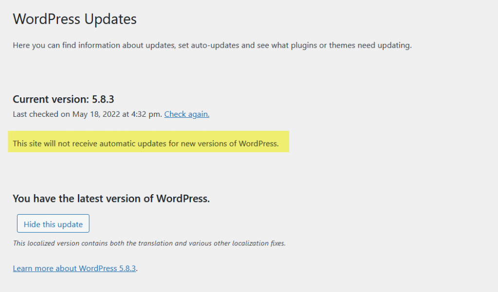 WordPress Updates