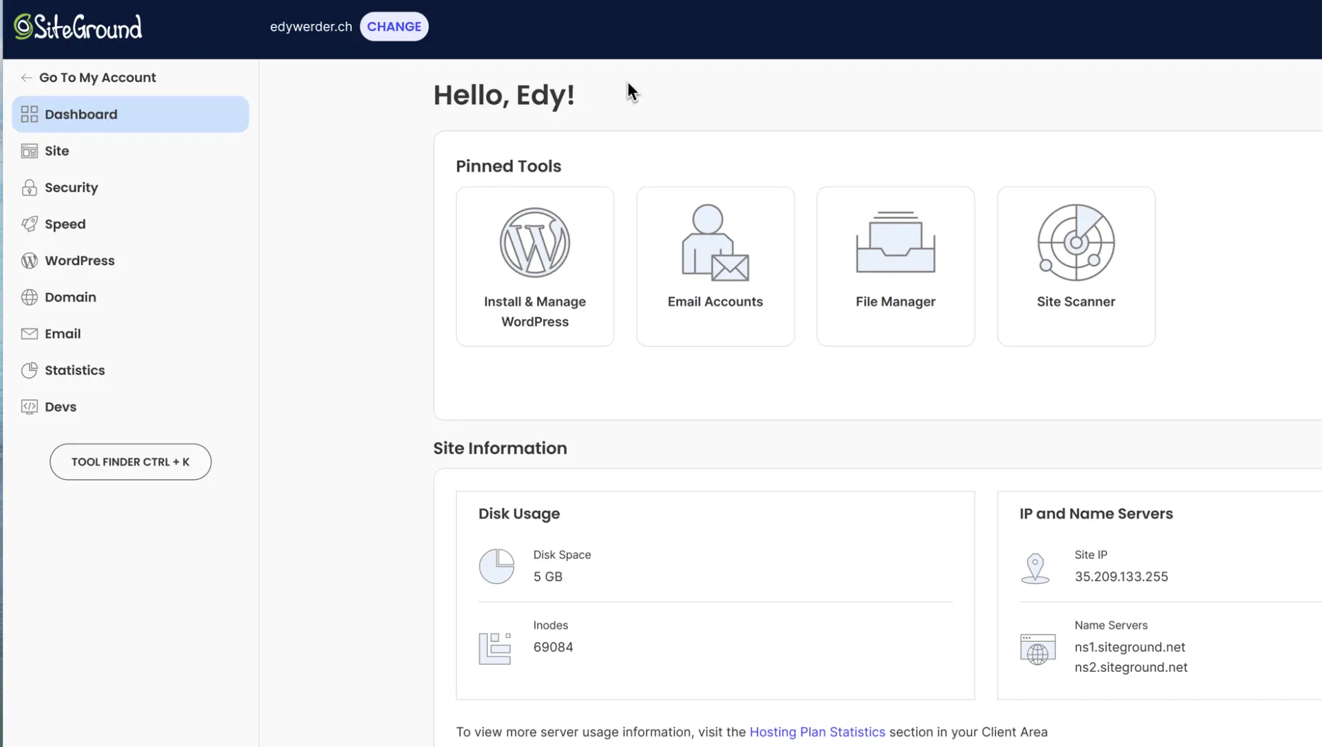 SiteGround Site Tools
