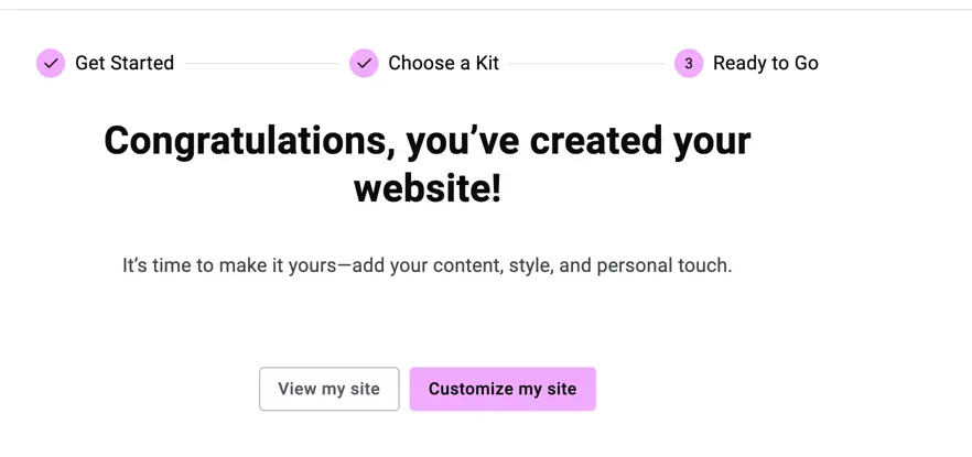 Congratulation you created your website