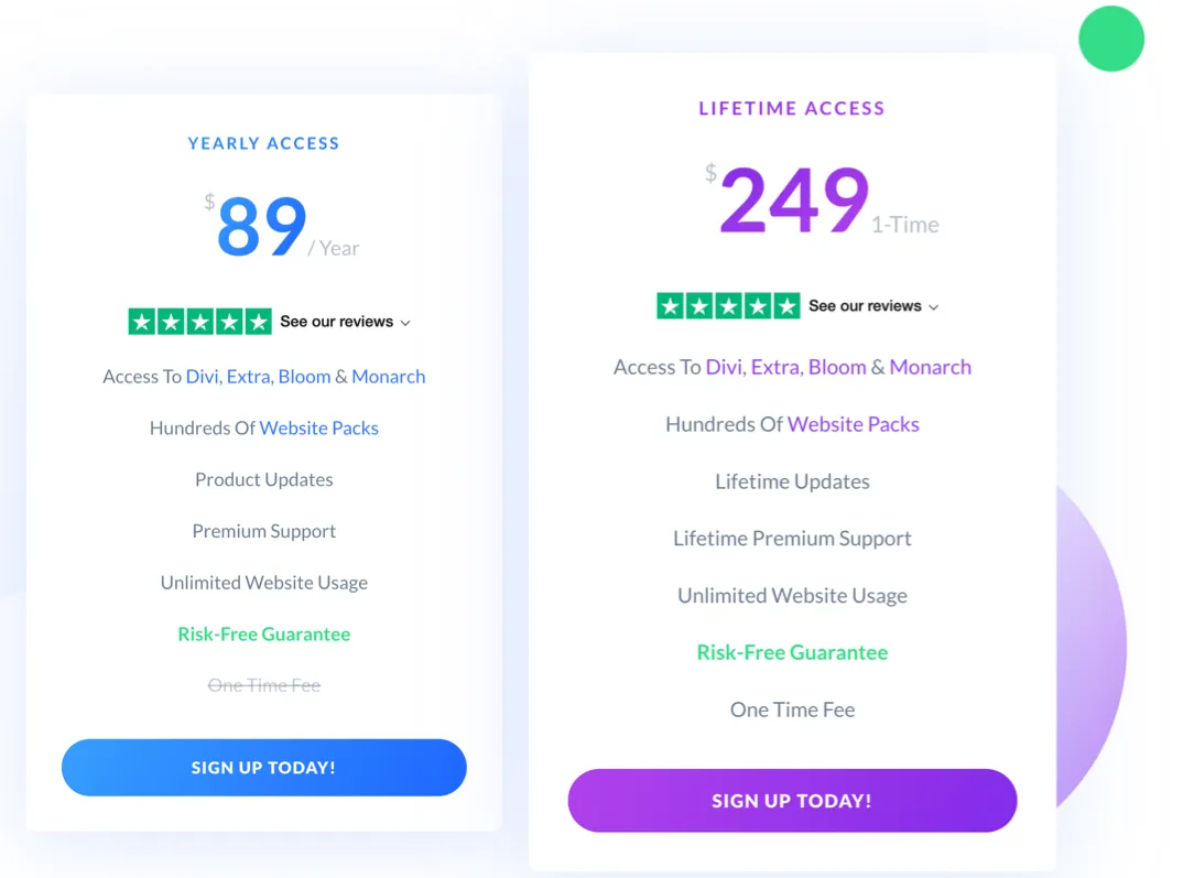 Divi pricing plans