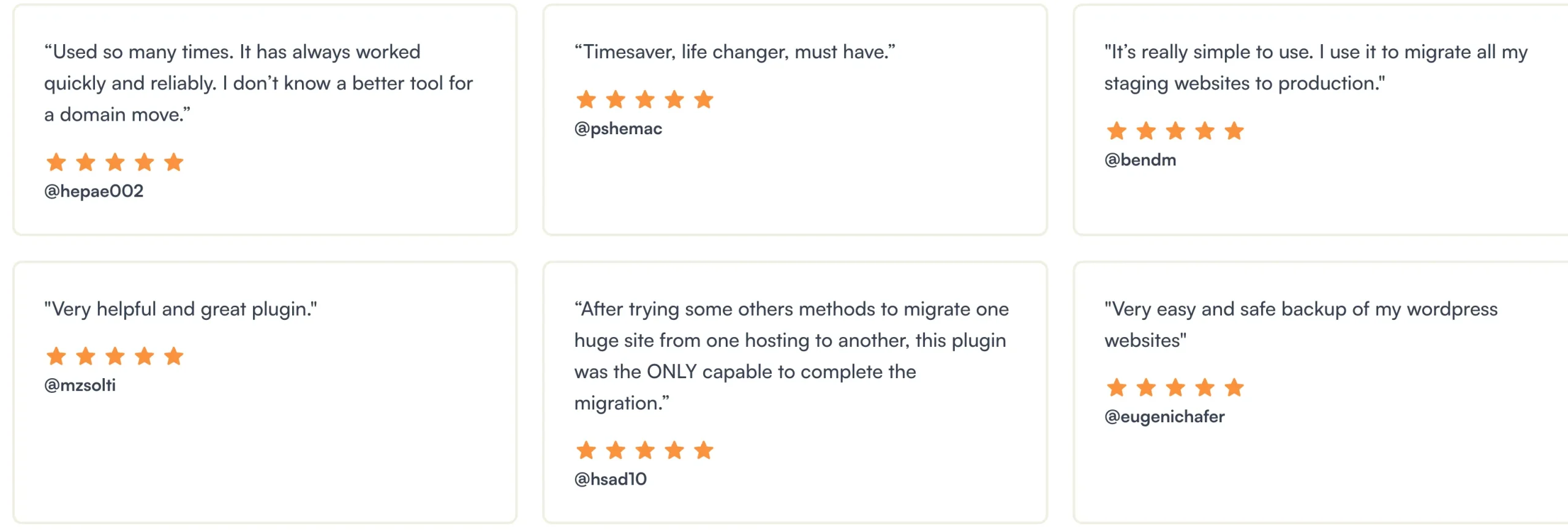 Duplicator Testimonials