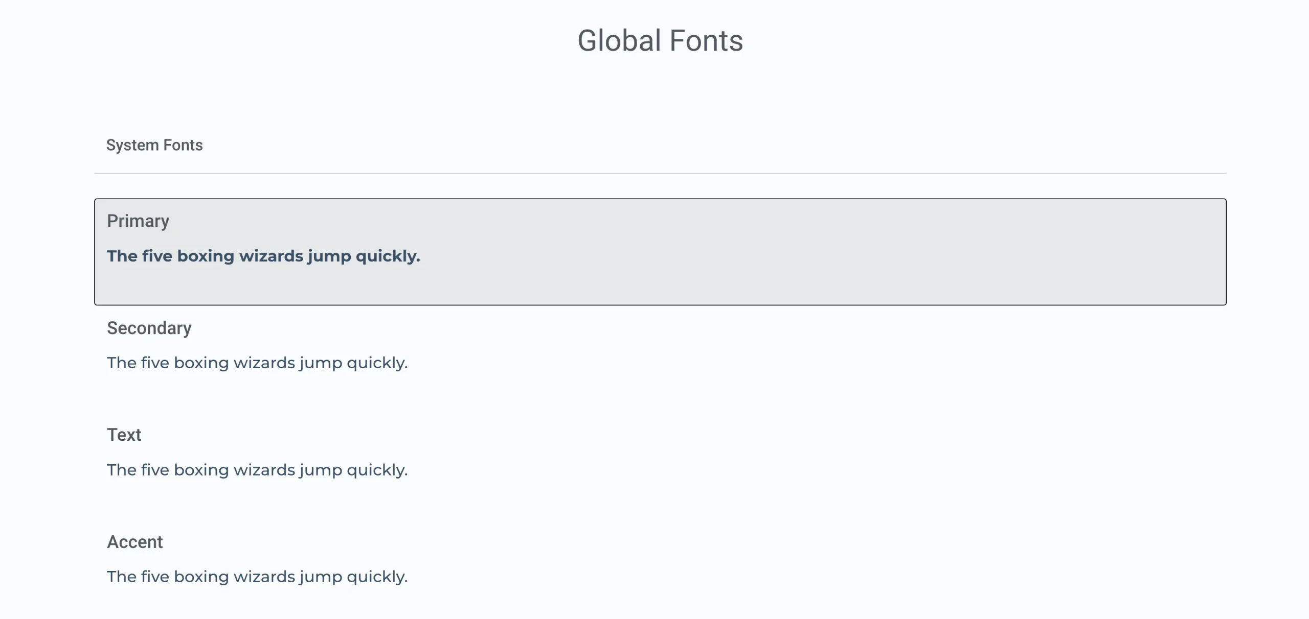 Elementor Global Fonts