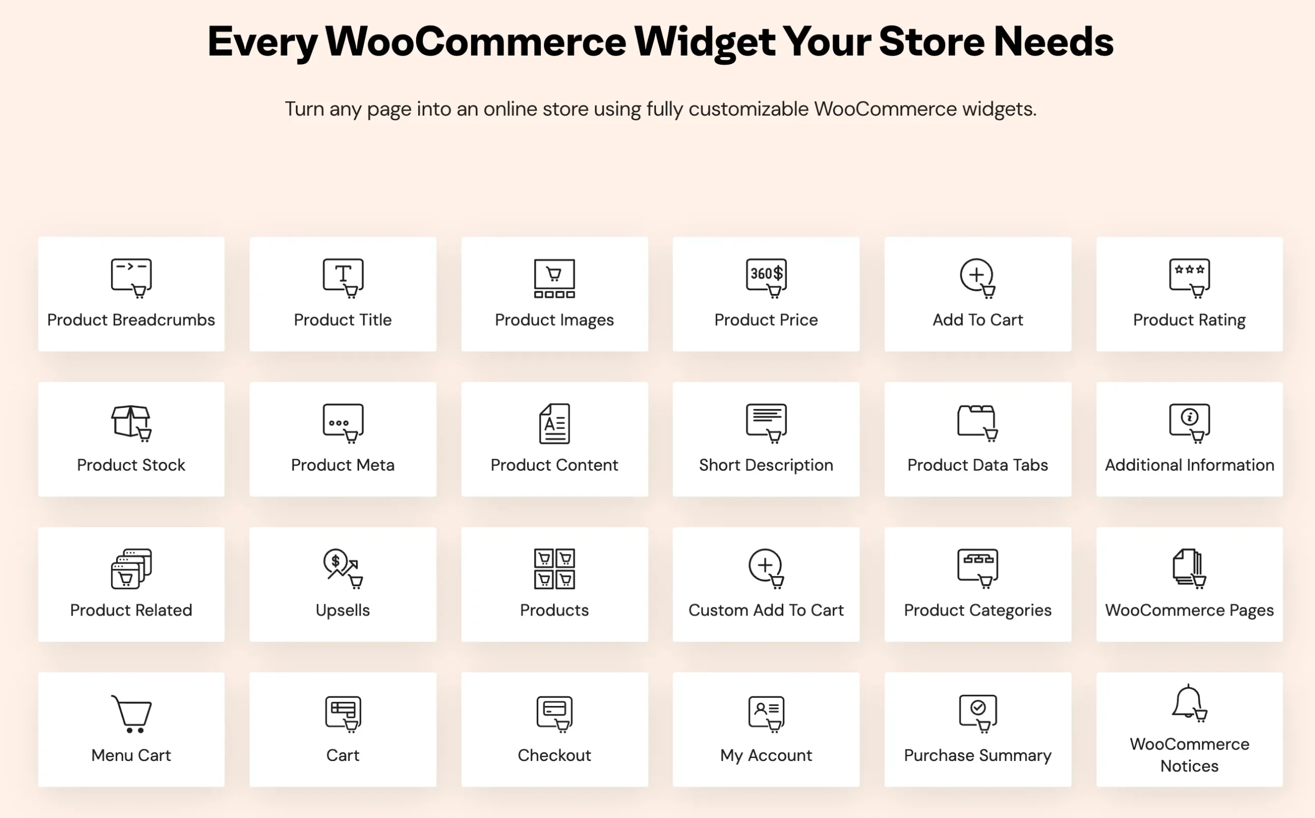 Elementor Woocommerce widgets