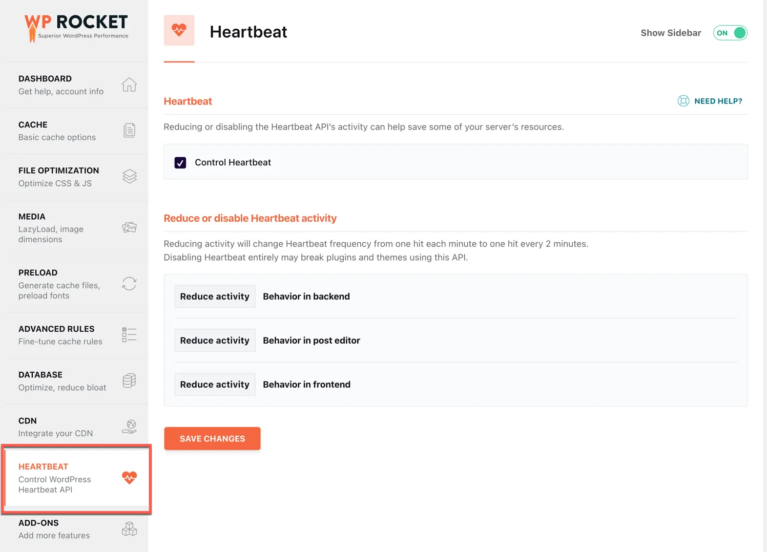 WordPress Heartbeat