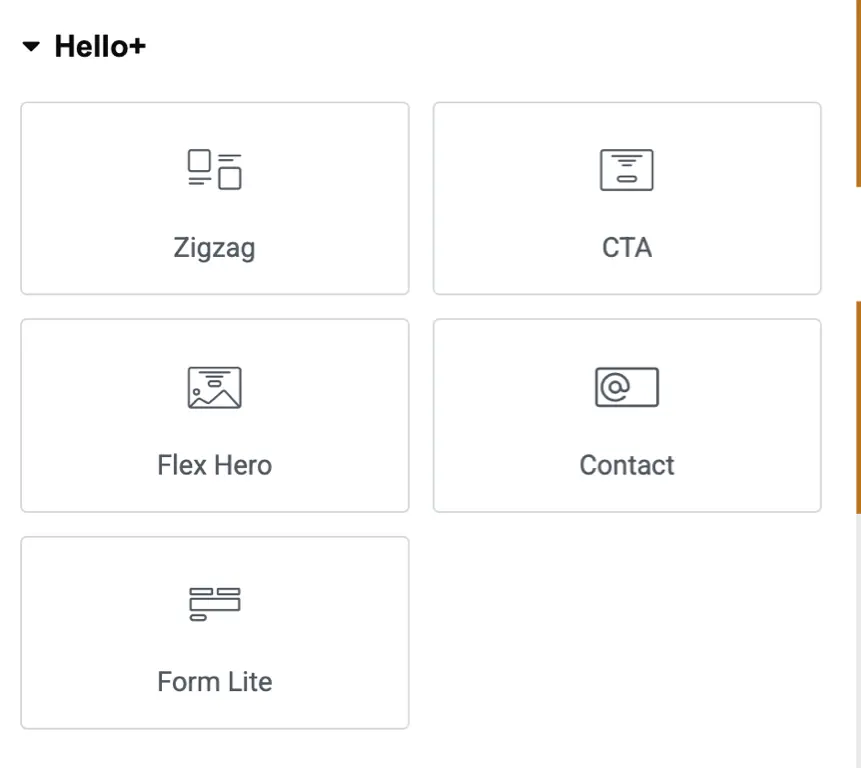 Hello Biz Theme - Widgets available in Elementor