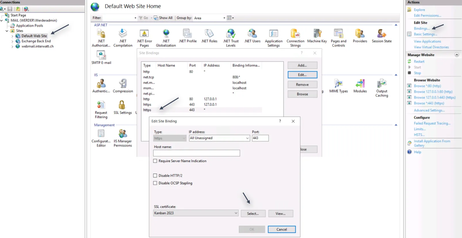 IIS bind certificate