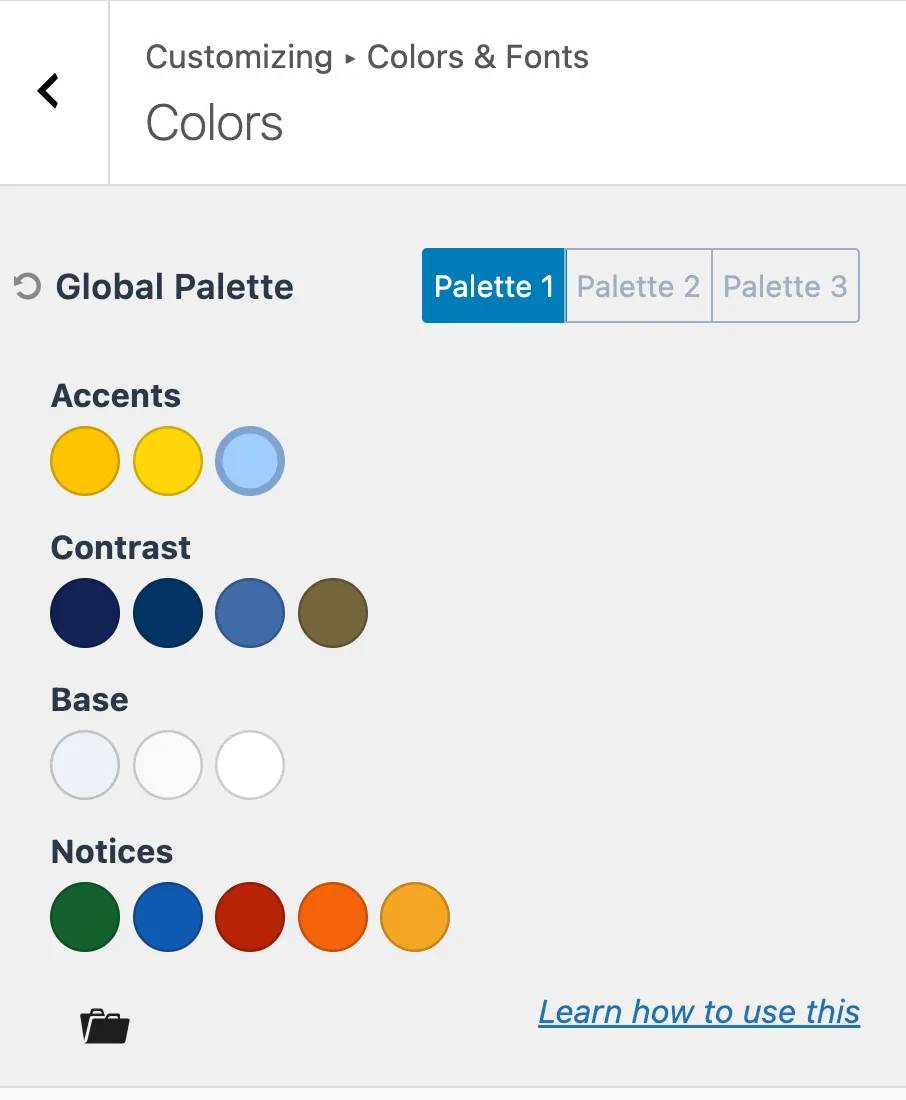 Kadence Global Colors