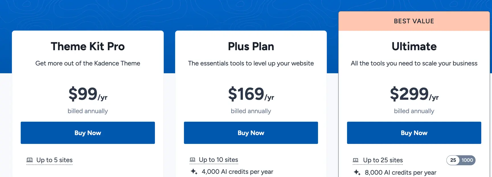 Kadence Pricing Theme Kit Pro