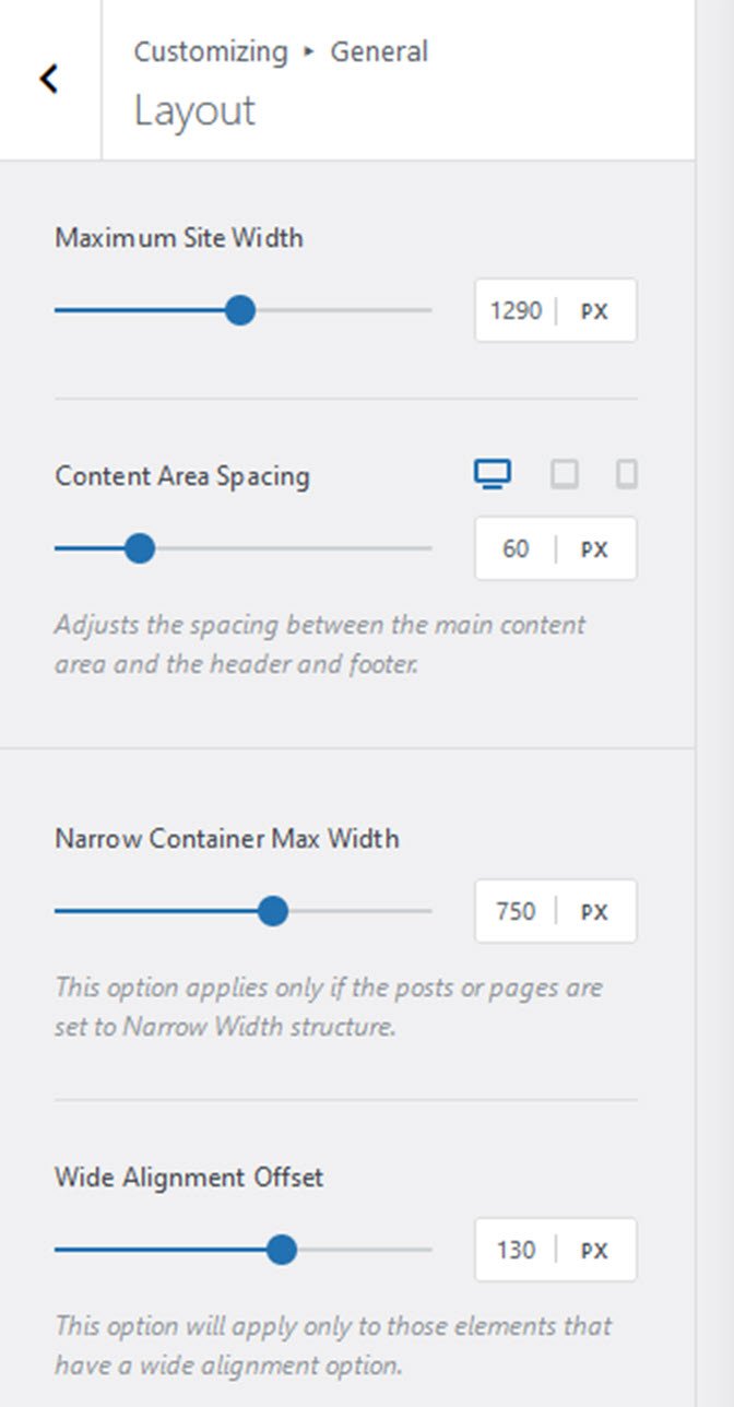 Blocksy Layout control