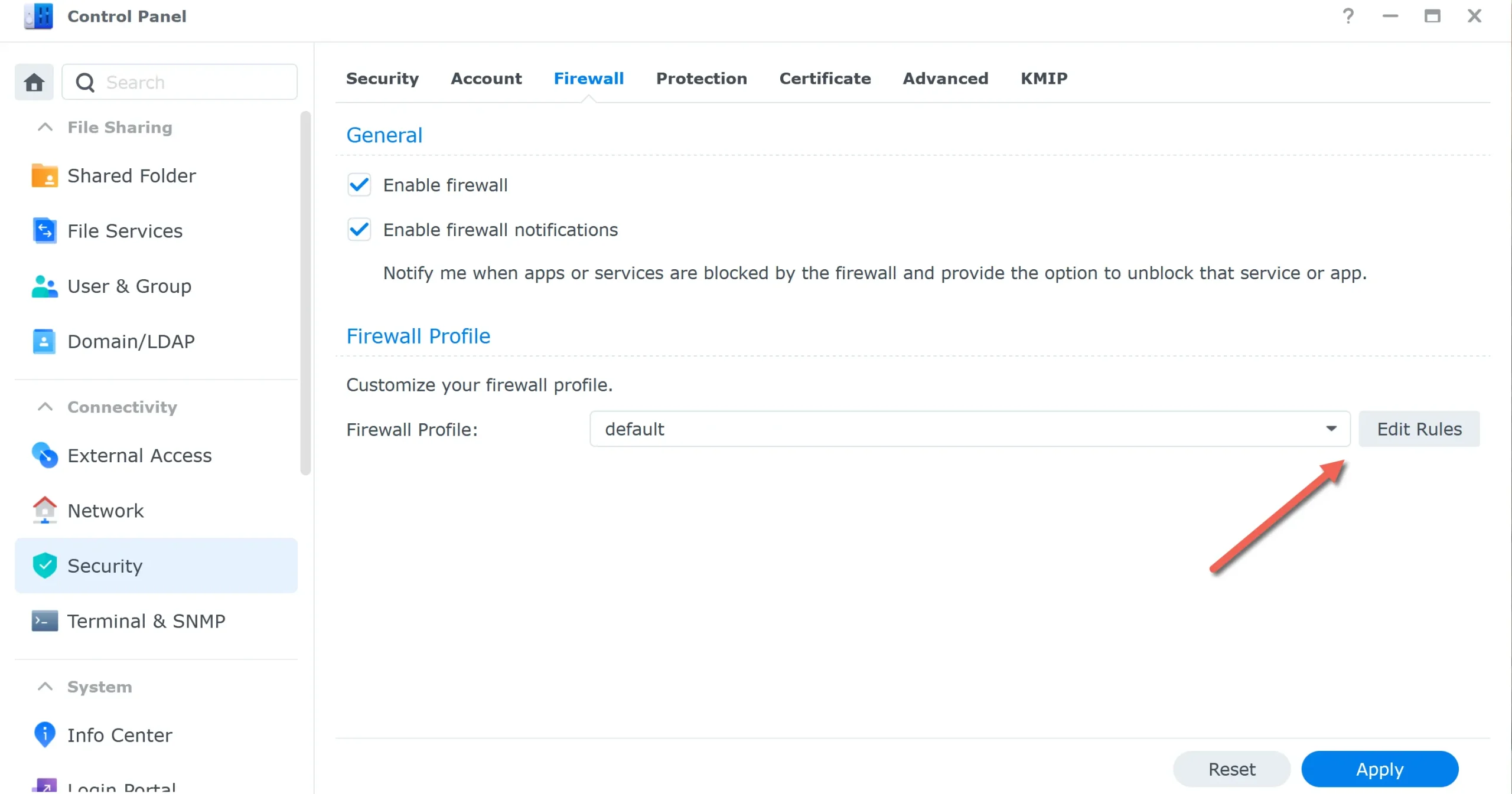 Manage Firewall Profile
