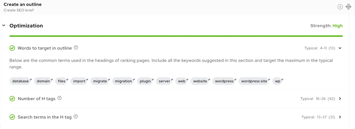 Outline Builder: Word to target