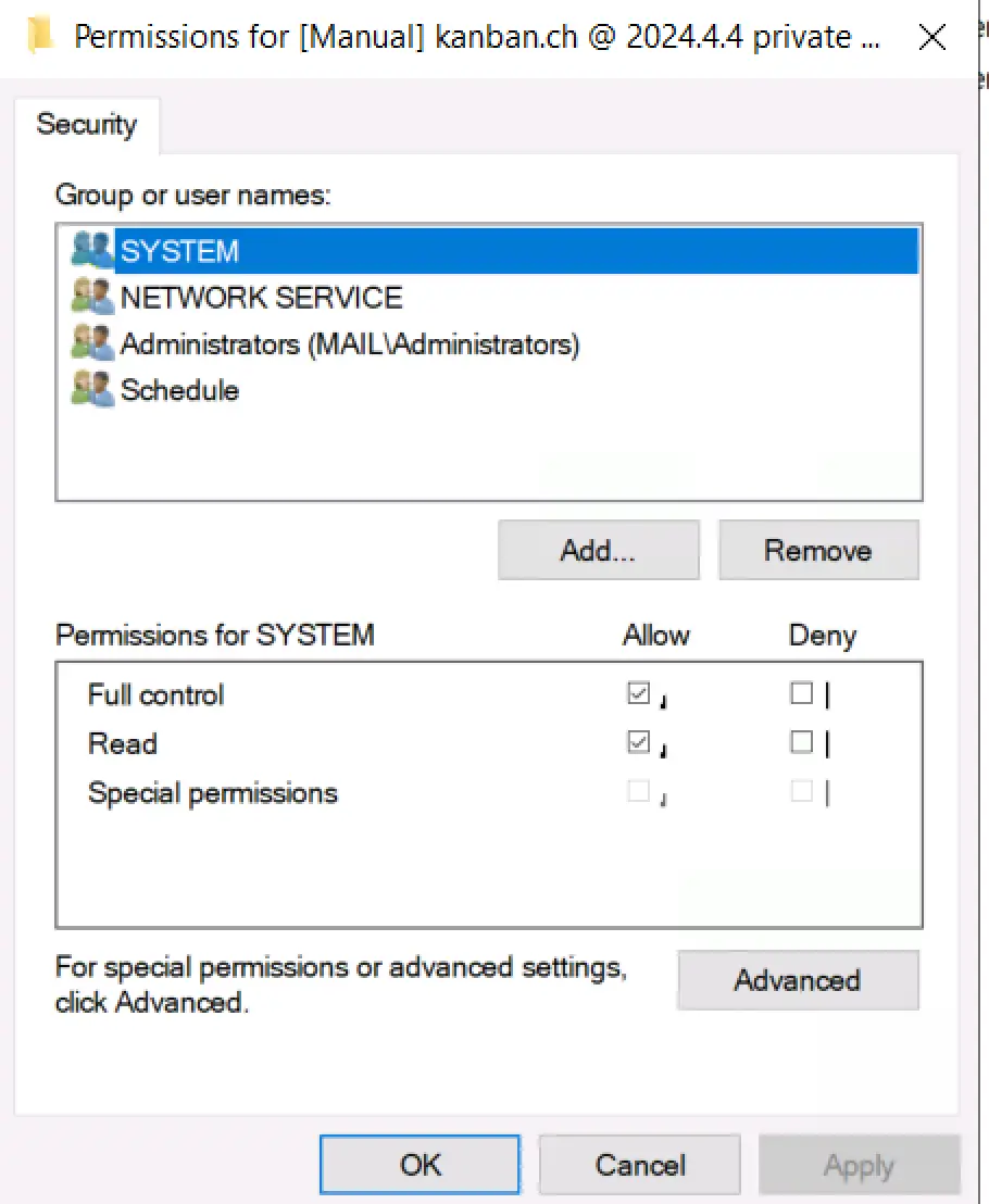 Private Kexs permissions