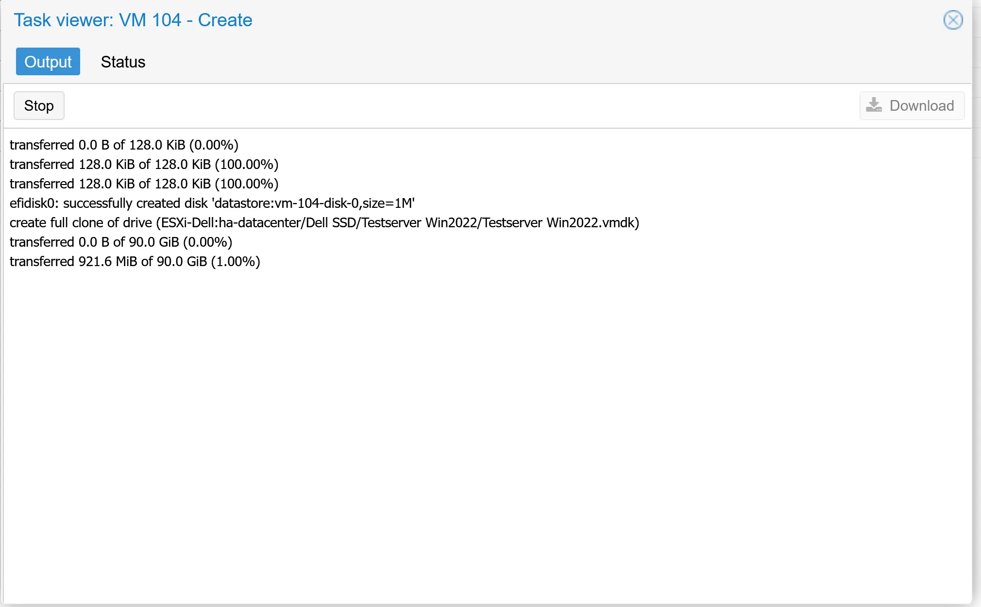 Proxmox Import Guest transfer