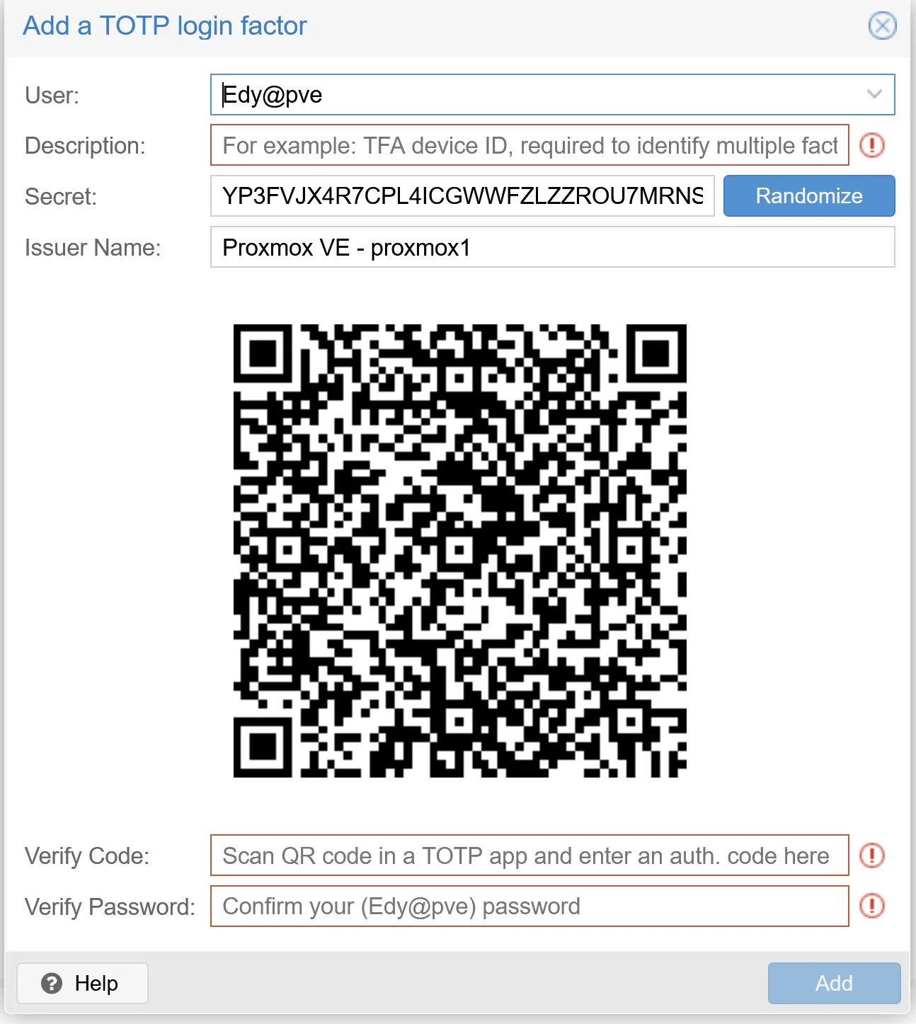 Proxmox add a TOTP login factor