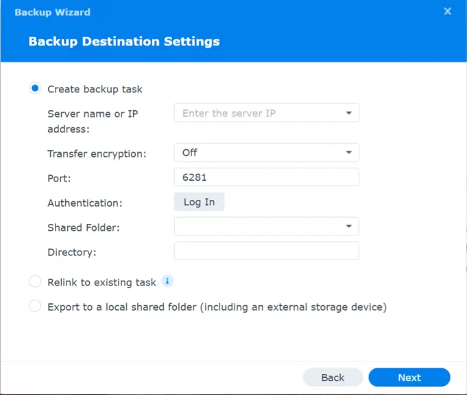 Synology backups