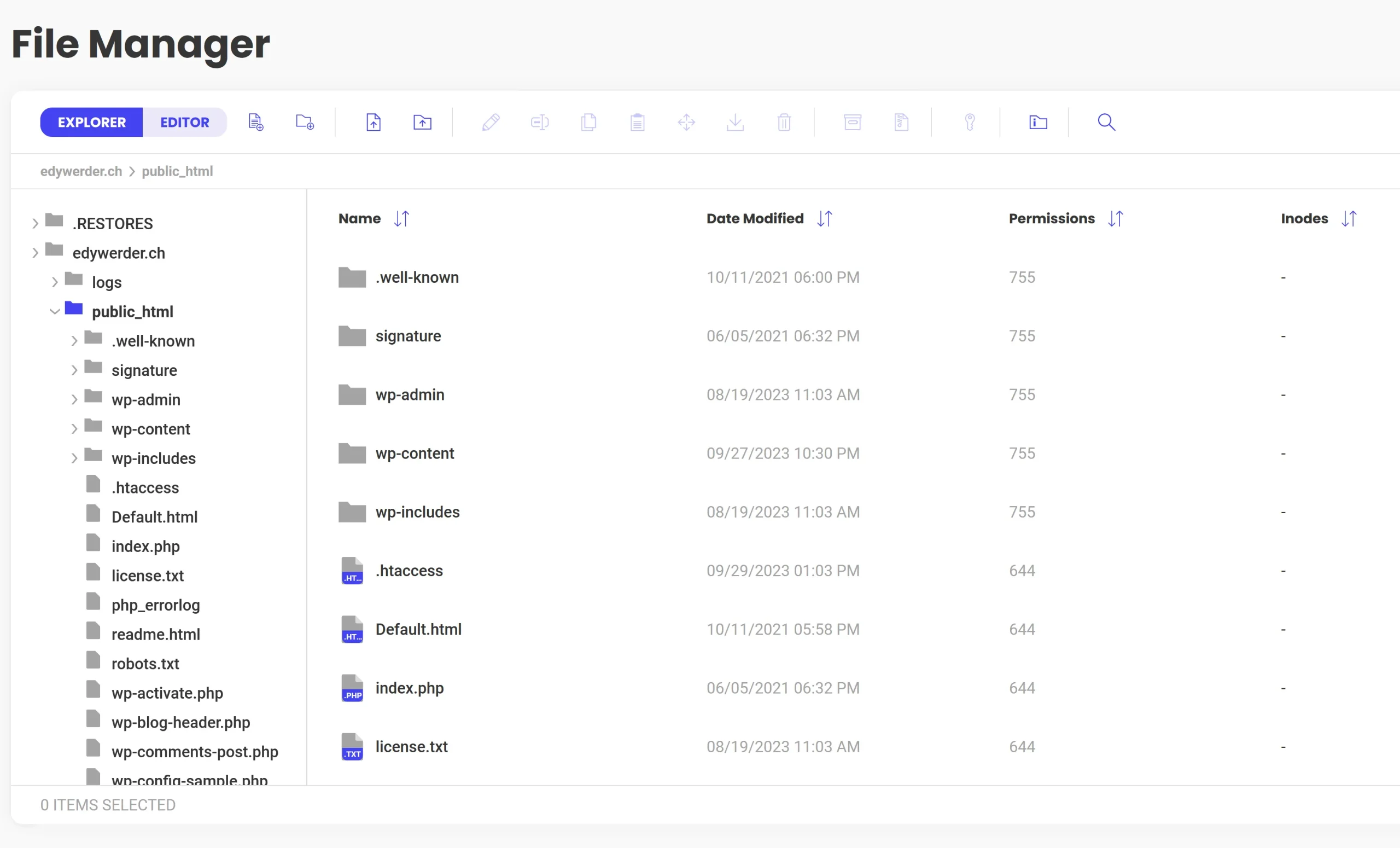 SiteGround Filemanager
