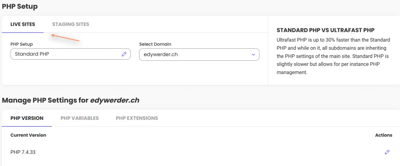 SiteGround WordPress PHP Upgrade