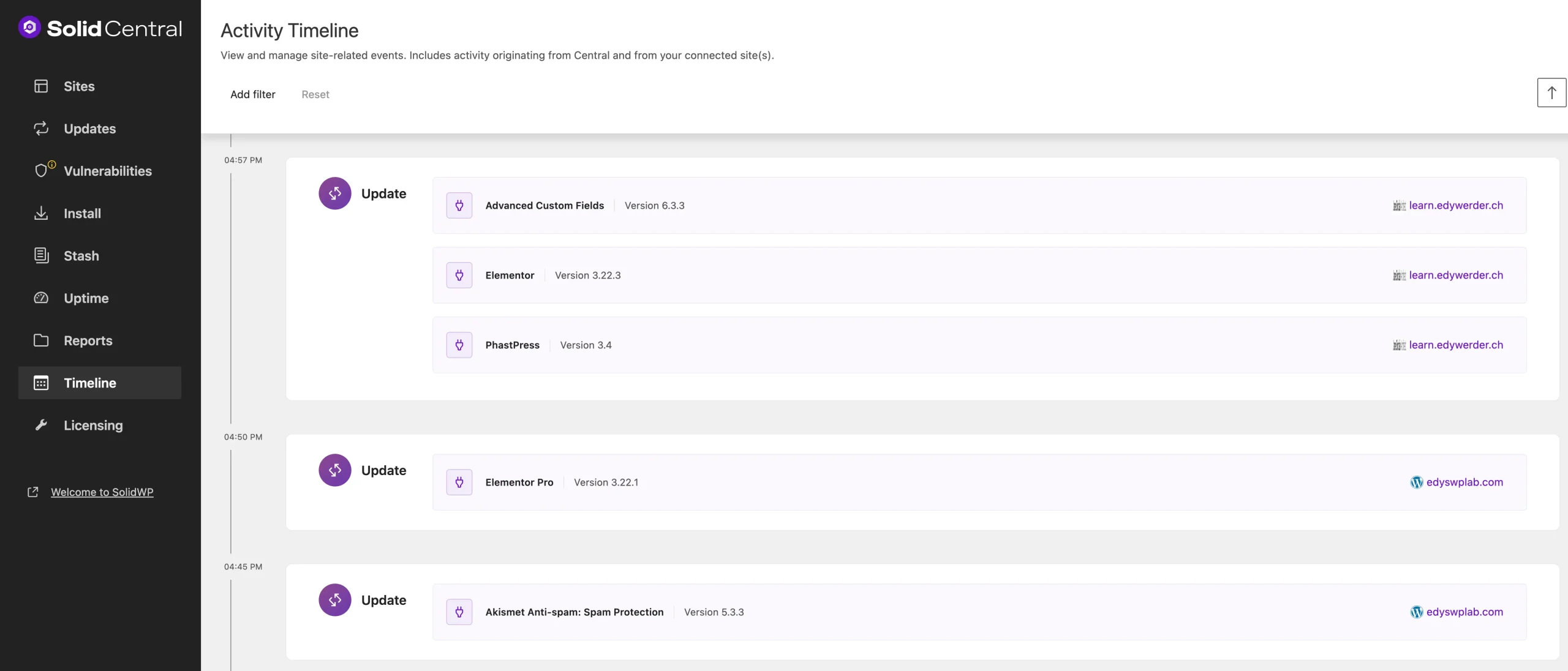 SolidCentral Timeline