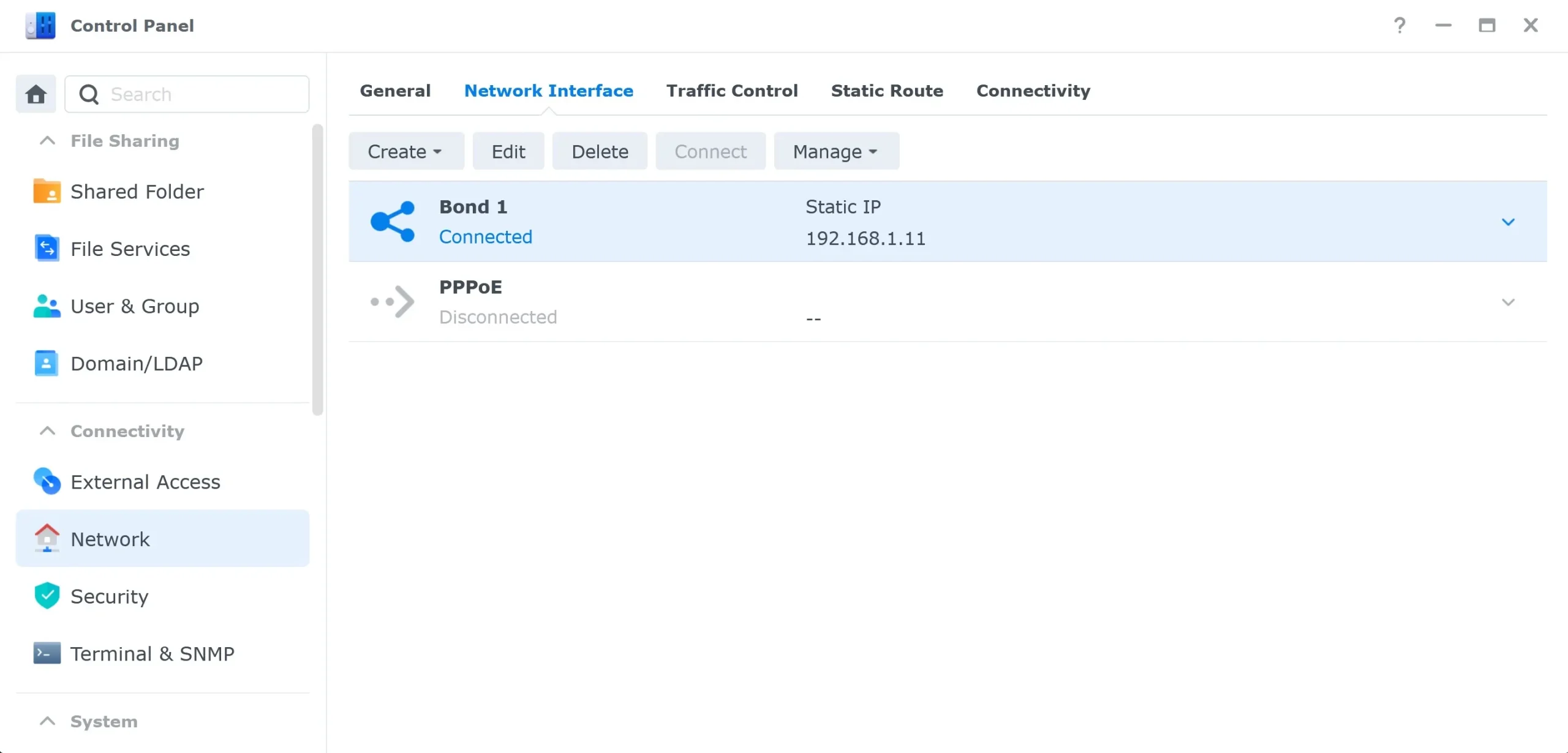 Synology network settings