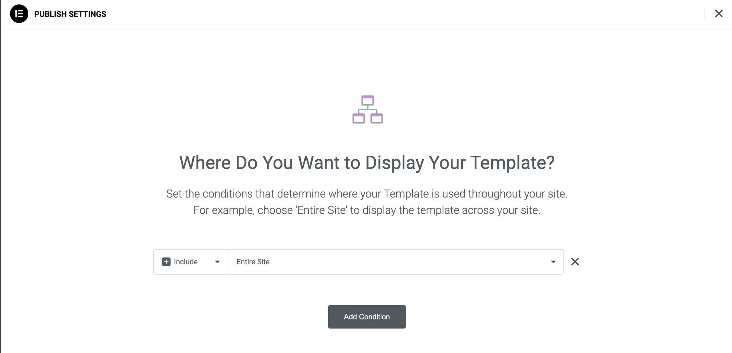 Template display conditions
