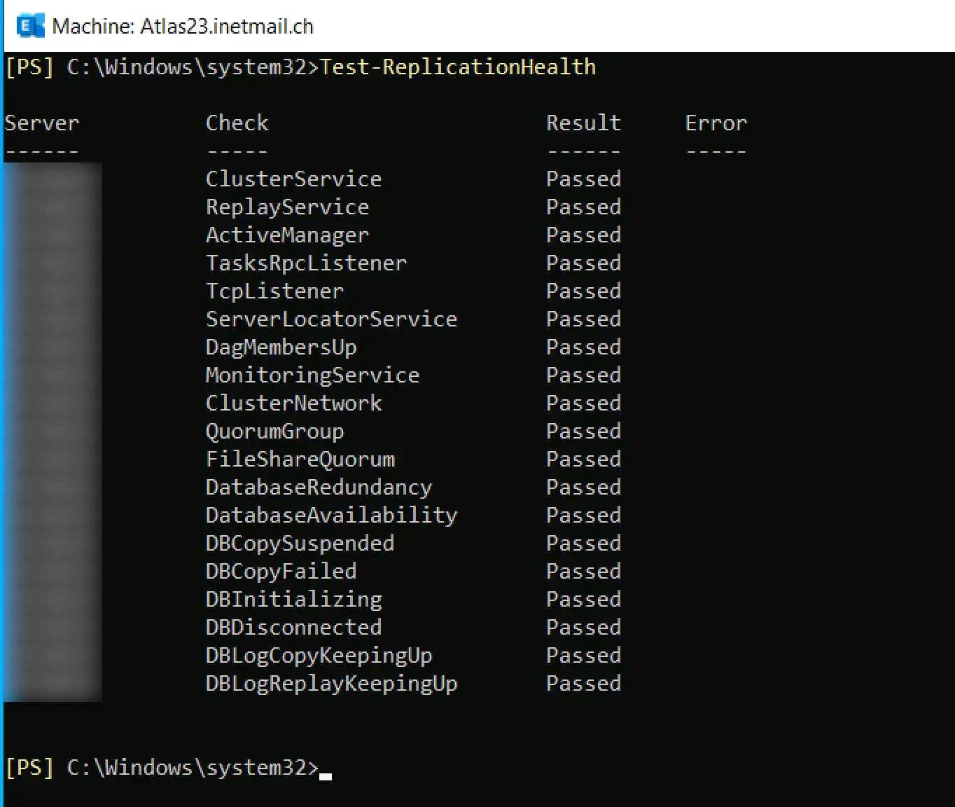 Test-ReplicationHealth