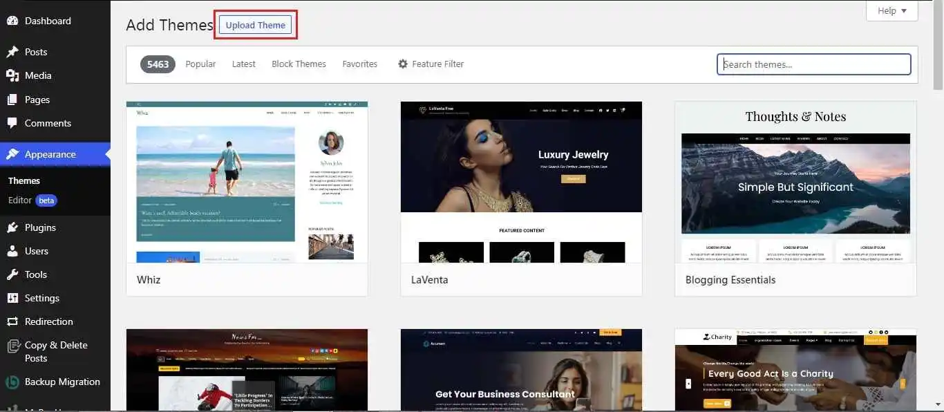 Upload Elementor Hello Theme to WordPress