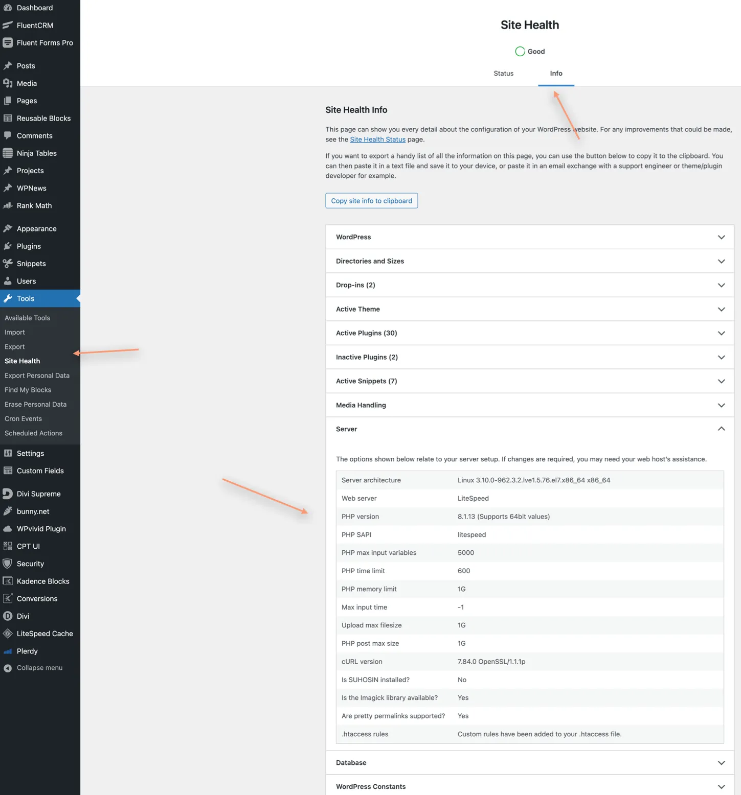 WordPress PHP version