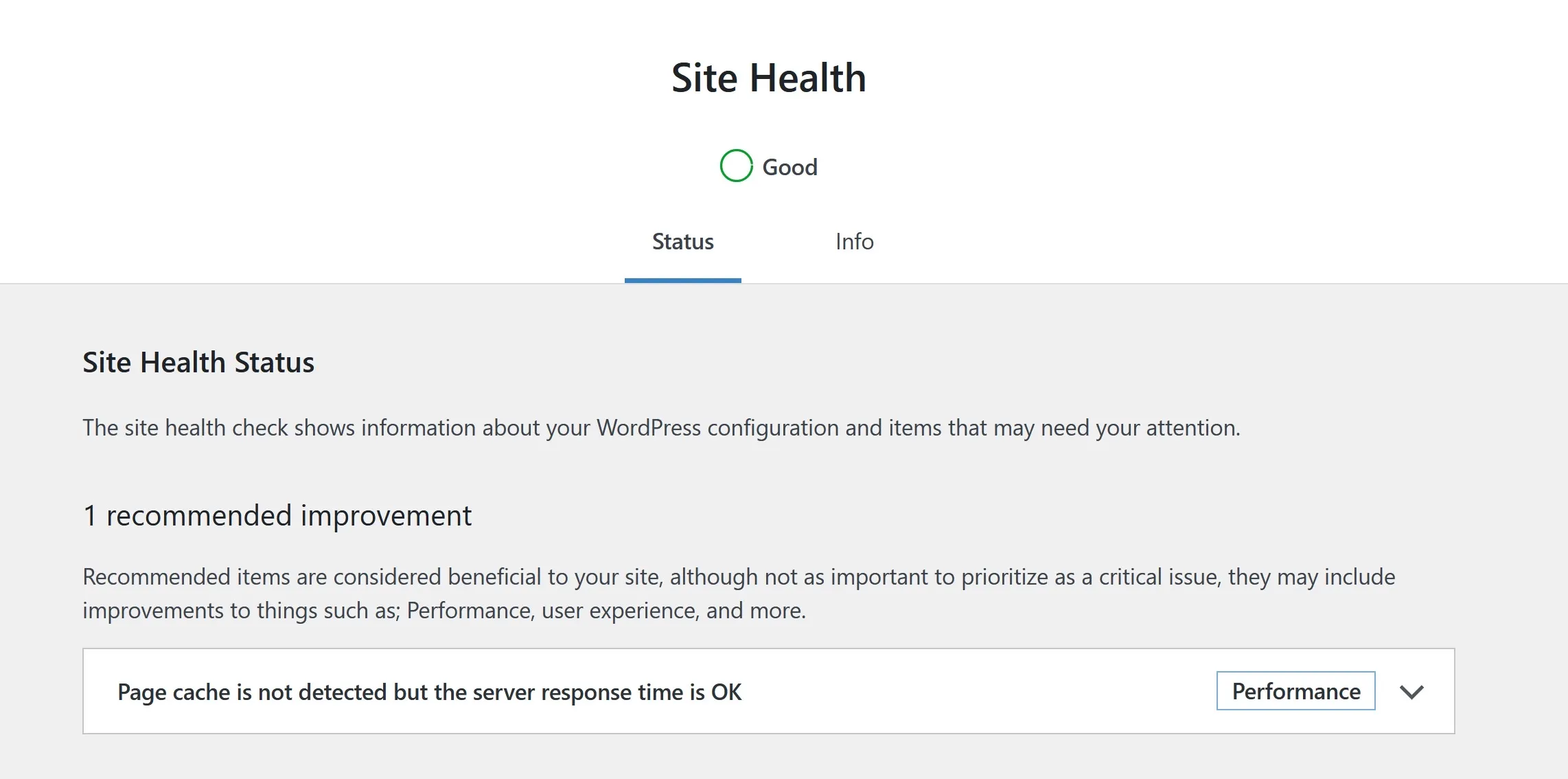 WordPress site health