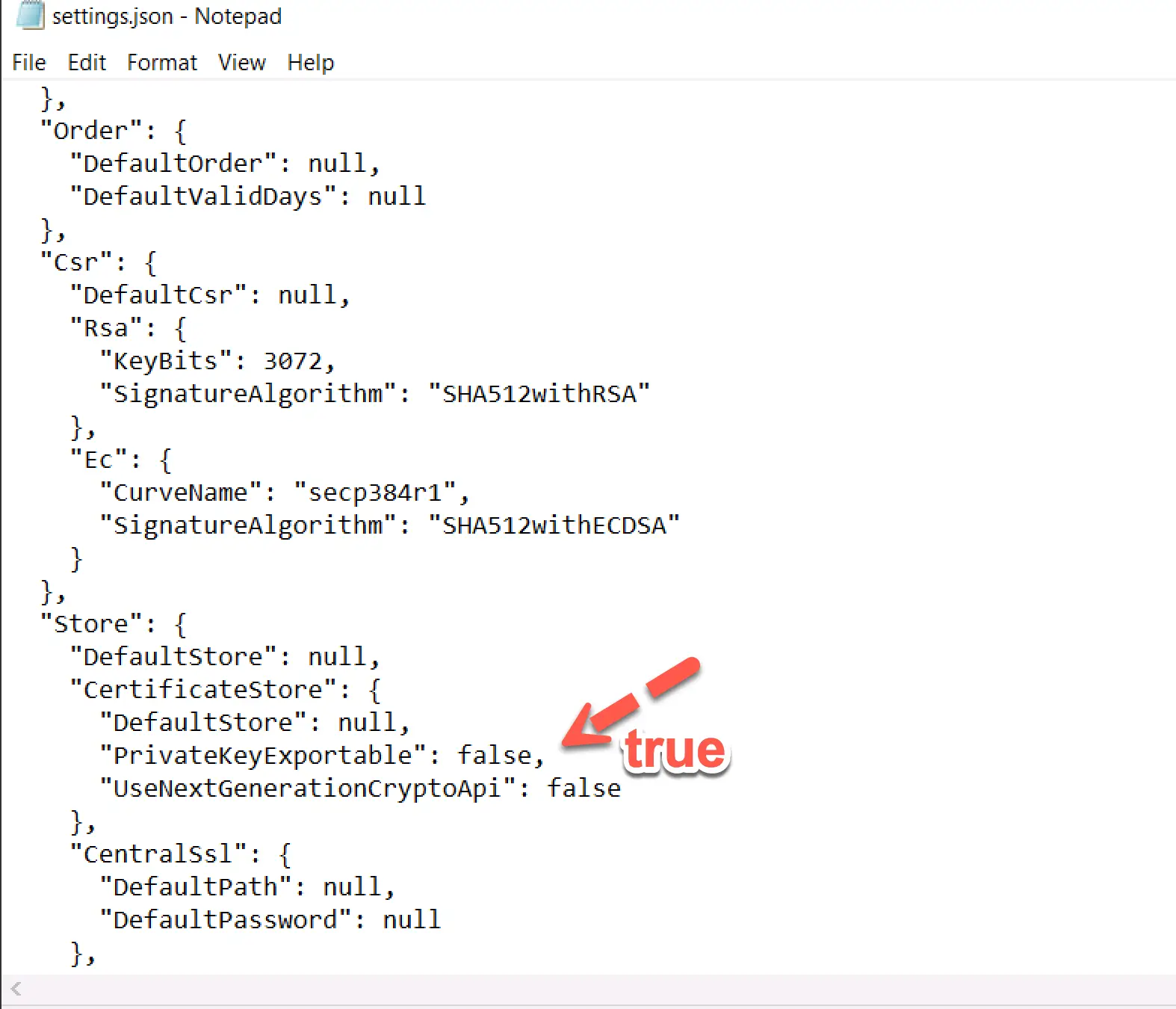 acme client privatekeyexportable
