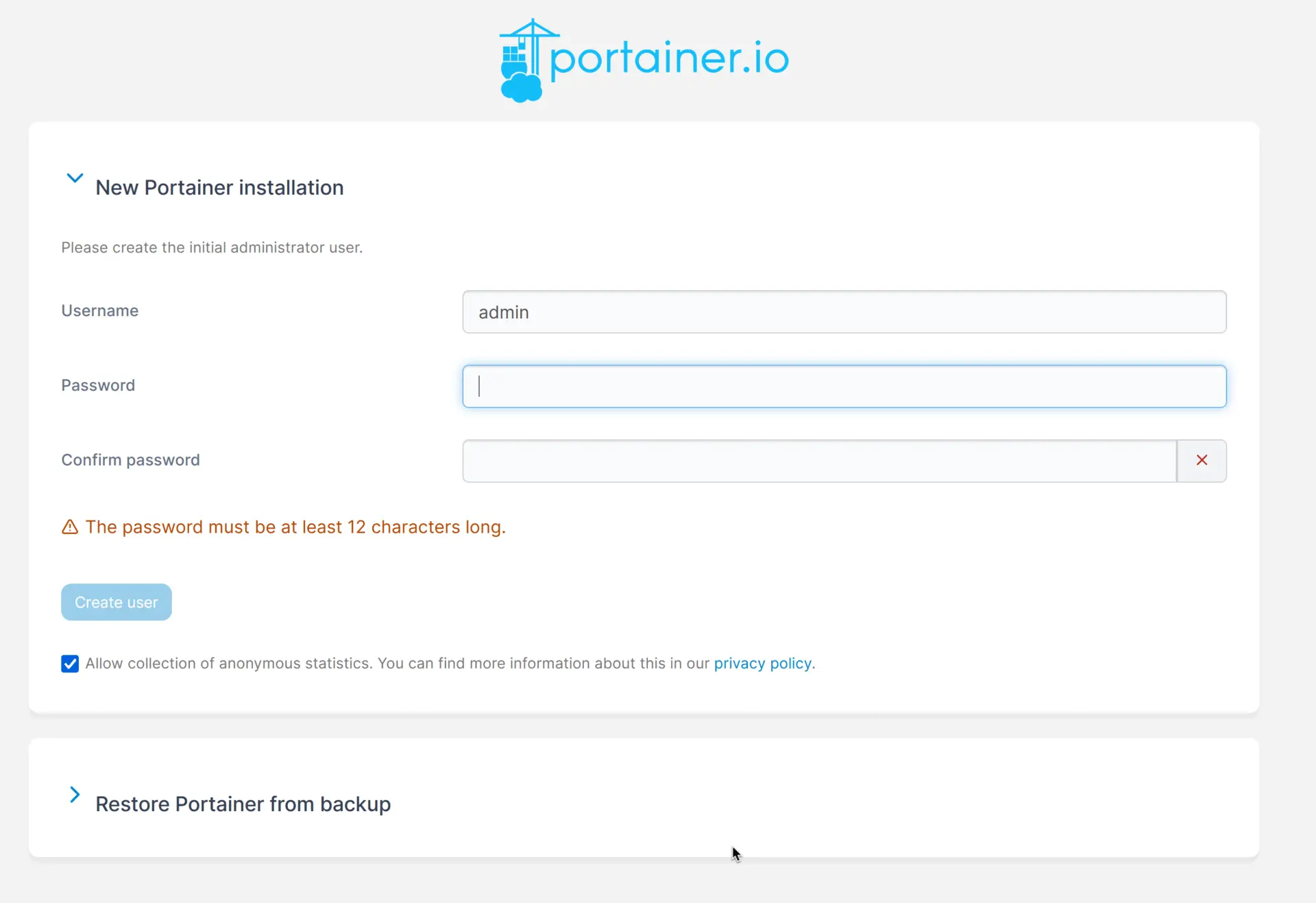 Portainer Web-GUI