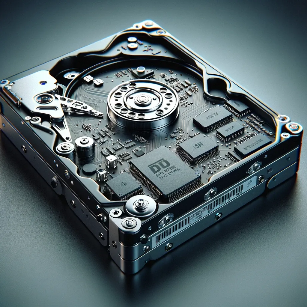 close-up hard drive