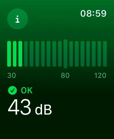 Noise level measured by Apple Watch in my basement with the two Dell Tower Servers