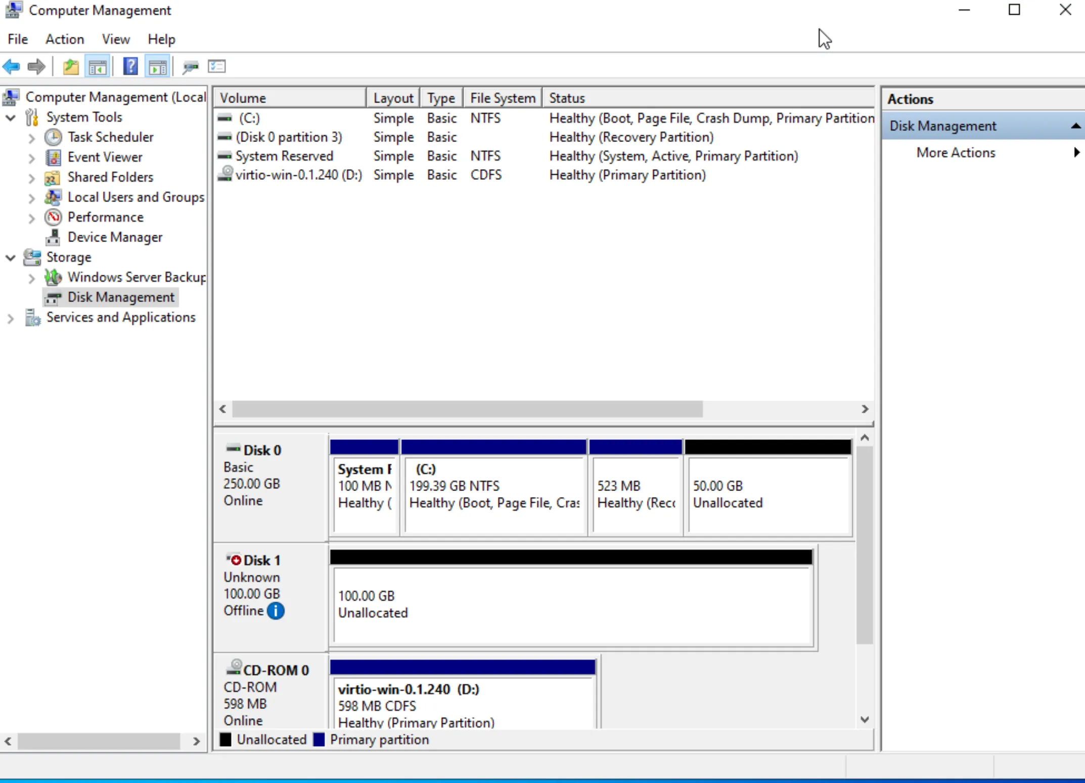 Windows Guest: Adding a new hard disk