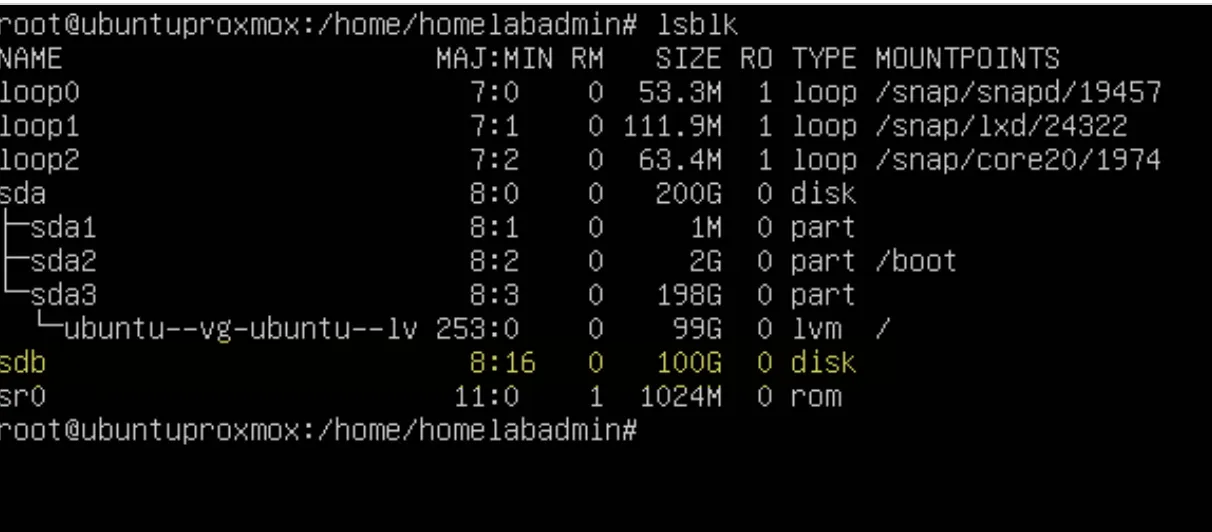 Verify the disk added