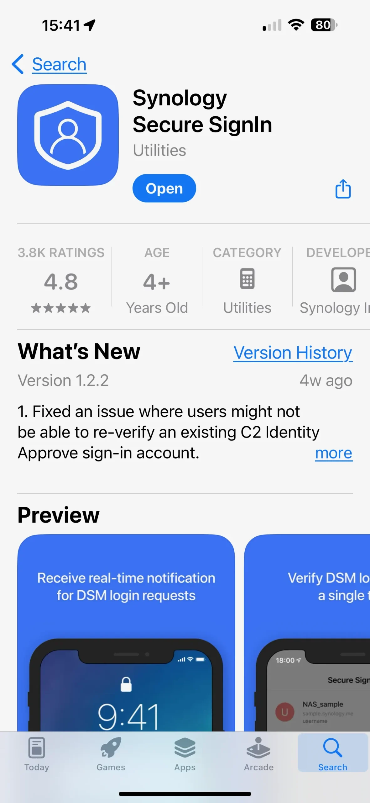Synology Secure Signi IOS app
