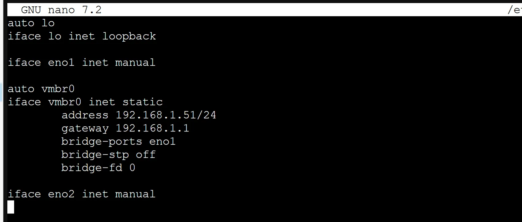 network interfaces before vlan aware