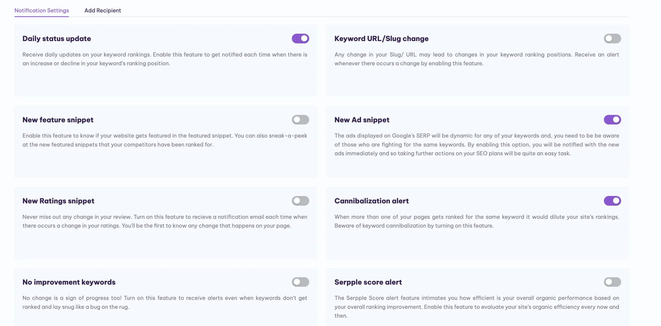 Notification Settings