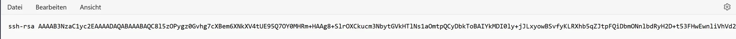 public key single line