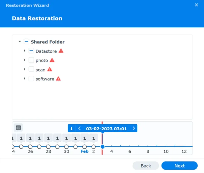 Hyper Backup Data Restoration Wizard