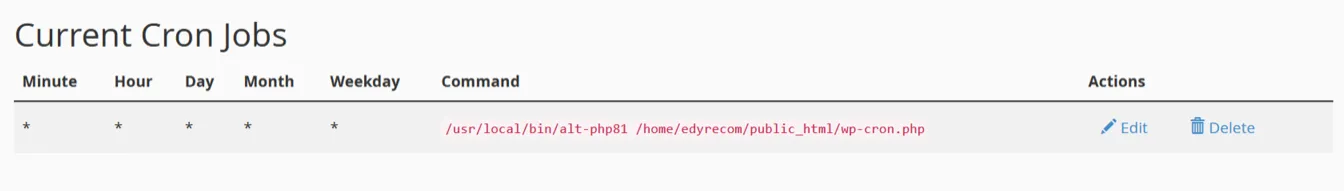 WordPress cron example