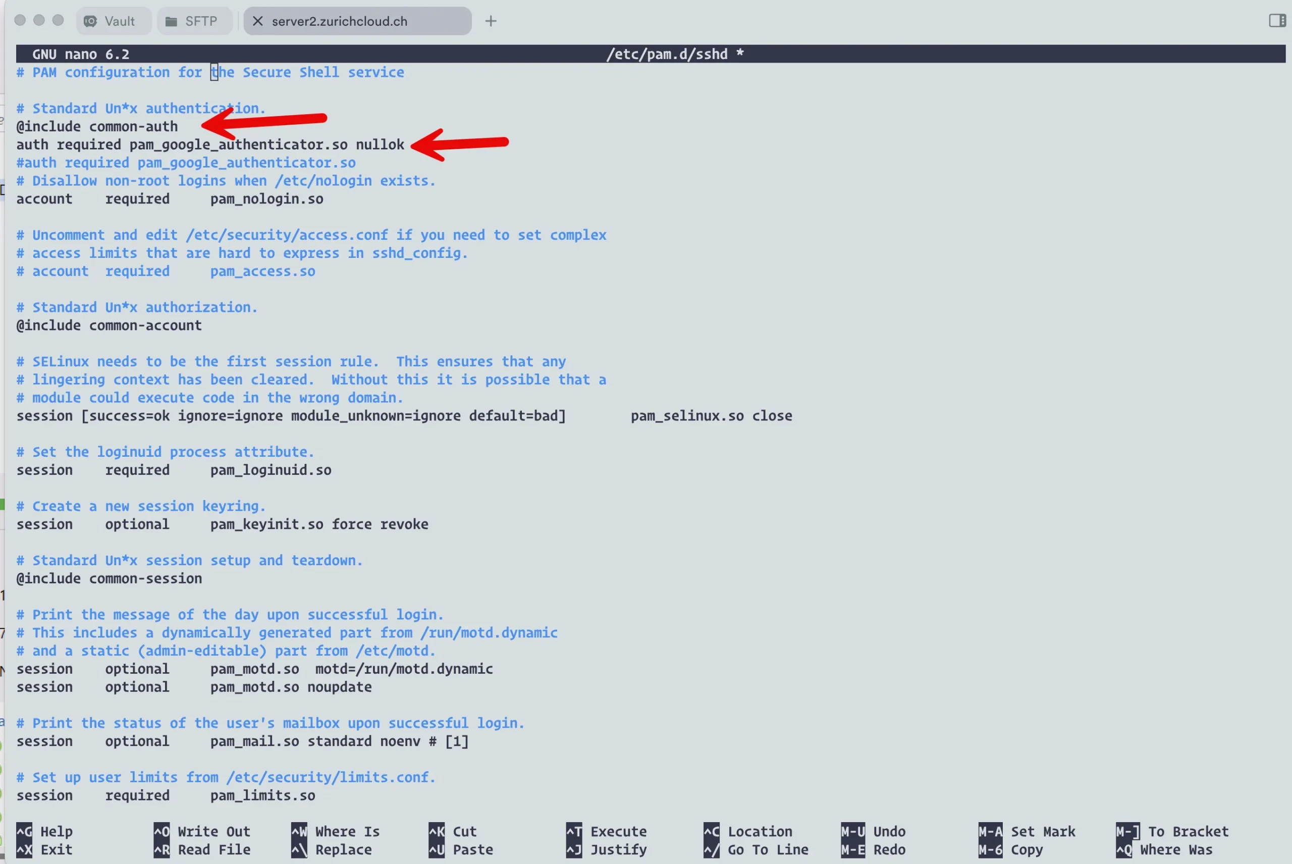 SSHD configuration file